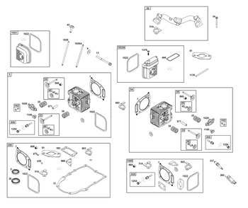 Cylinder Head Group Diagram and Parts List for 389575-0117-E1  Briggs and Stratton Engine